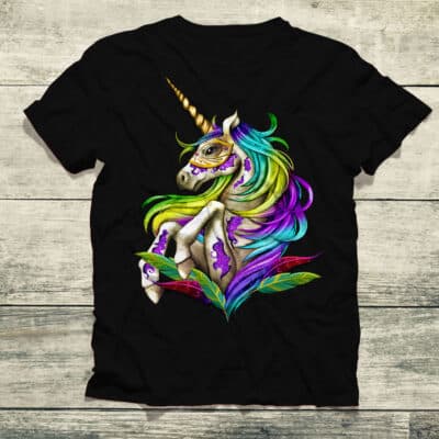 Happy Mardi Gras Unicorn Girls T-Shirt - Mardi Gras Gifts Tee