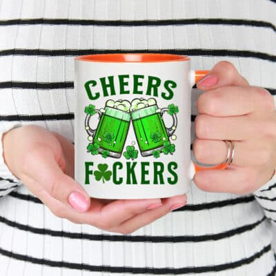 Alternative view of Cheers Fuckers St Patricks Day Men Women Beer Stein Drinking Mugs Accent Mug Cups