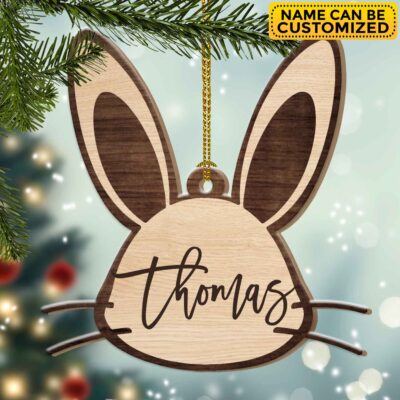 Personalized Easter Wood Shape Ornament - Custom Boy or Girl Easter Ornament, East Gift for Children, Kids Easter Ornament