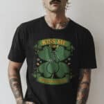 Men's black tee mockup psd on tattooed model