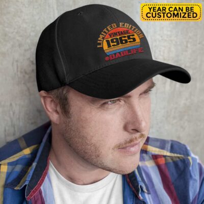 Alternative view of Personalized Vintage 1953 1963 1973 Limited Edition Hat for Men Dad - Funny Custom Year Birthday Gifts Baseball Cap
