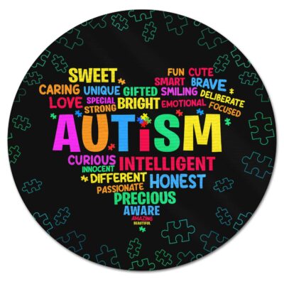 Autism Heart Autism Awareness Proud Autism Mom Gifts Family Rug - Autism Floor Mat Decor