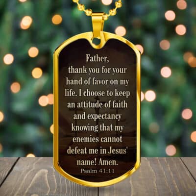 Alternative view of Father Thank You for Your Hand of Favor On My Life Dog Tag - Father's Day Gift Necklace - Father Thank You Gifts