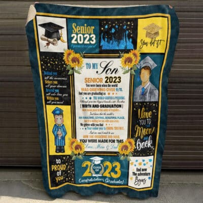 Alternative view of From Mom Dad To My Son Senior 2023 You Were Born When The World Was Grieving 9/11 Fleece Blanket