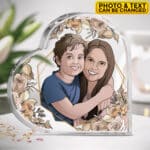 Personalized Portrait from Photo Mom Son Daughter Acrylic Plaque Keepsake - Custom Drawing Family Mothers Day Gift
