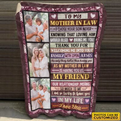 Alternative view of Personalized Photo Mother in Law Gifts from Daughter in Law Throw Blanket  - Mothers Day Birthday Gifts for Mother in Law