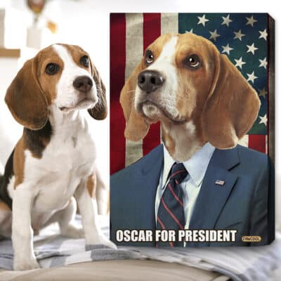 The President Biden - Custom Pet Drawing Canvas Poster - Personalized Pet Portrait Decor Wall Art