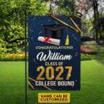 Personalized Graduation 2027 Yard Flag - Custom College Class of 2027 Grad Flag - Custom Graduation Flag