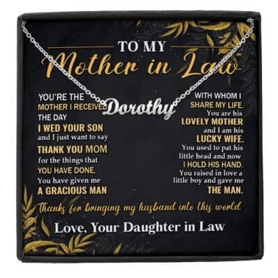 To My Mother In Law Lovely Mother Lucky Wife Pendant Necklace - Love Knot - Custom Name Necklace