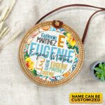Personalized Random Name Summer Rattan Bag For Women, Boho Summer Bag with Name