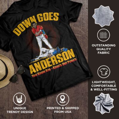Alternative view of Funny Baseball Down Goes Anderson T-Shirt