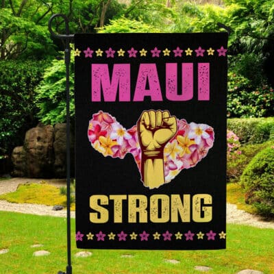 Pray for Maui Maui Strong Plumeria Flag House Flag - Maui Hawaii Strong Yard Flag