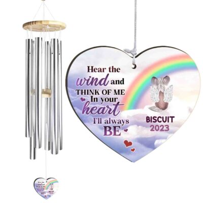 Pet Memorial Wind Chime - Loss of Pet Sympathy Gift - Outside Pet Memorial - Pet Loss - Sketch Dog Cat Loss Metal Wind Chime