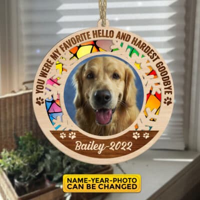 Personalized You Were My Favorite Hello And Hardest Goodbye Suncatcher Ornament Keepsake