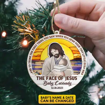 Jesus Holding Baby Suncatcher Ornament - Baby Memorial Ornament, Miscarriage Ornament, Stillbirth Keepsake, Sympathy Gift