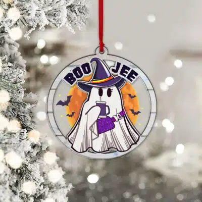 Boo Jee Boujee Funny Cute Boo Ghost Halloween Acrylic Wood Ornament Keepsake - Boo Ghost Halloween Decorations