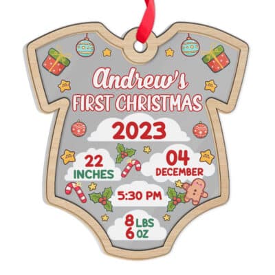 Transparent Acrylic & Wood Ornament