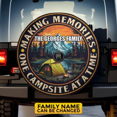 Personalized Family Name Making Memories One Campsite At A Time Spare Tire Cover