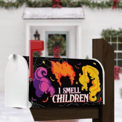 Alternative view of I Smell Children Funny Three Witches Halloween Mailbox Cover Magnetic - Decorative Post Letter Box Decor