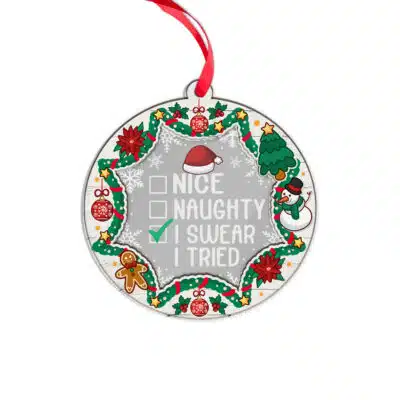 Transparent Acrylic & Wood Ornament