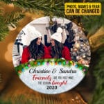 Personalized Friends Like You Help Make The Season Bright  Circle Christmas Ornament Keepsake