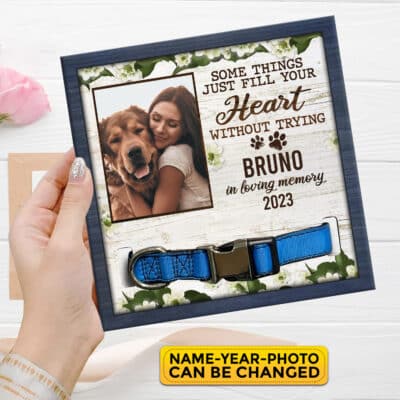 Personalized Some Things Just Fill Your Heart Without Trying Dog Memorial Collar Sign - Dog Loss Sympathy Gifts