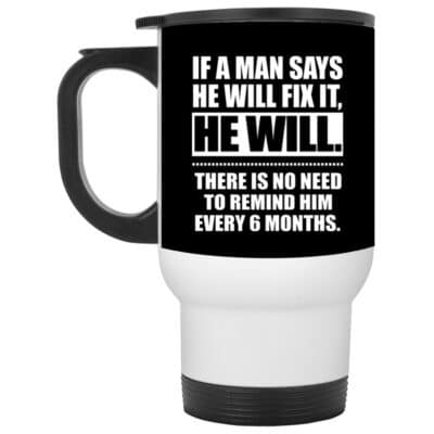 14 oz. White Travel Mug