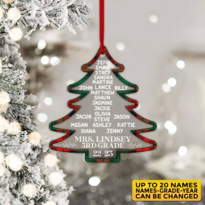 Classroom Class Teachers Ornament Student List Personalized - Class Ornament, Class Present for Teacher