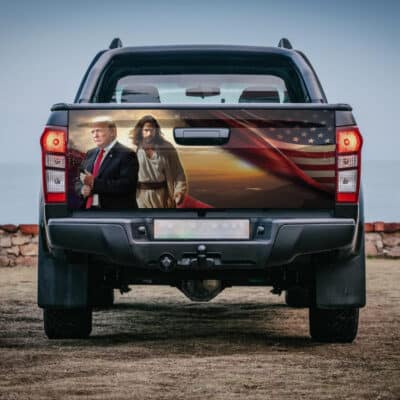 Trump Stand With Jesus Christian American Flag Truck Tailgate Decal Sticker Wrap