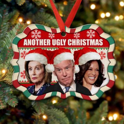 Another Ugly Christmas Funny Biden Nancy Kamala Santa Ugly Christmas Benelux Shaped Christmas Ornament Keepsake