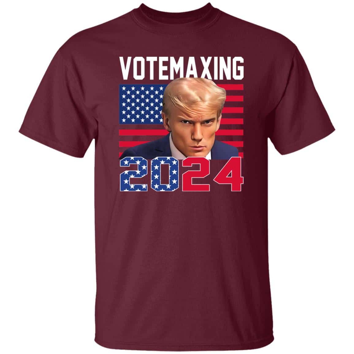 Votemaxing Trump, Maroon, Unisex T-Shirt