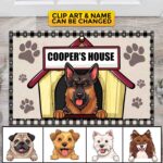 Personalized Welcome to Dog House Doormat, Personalized Dog House Doormat Dog, Doormat - Dog mat, Custom Dog - Cartoon Dog Printing Doormat