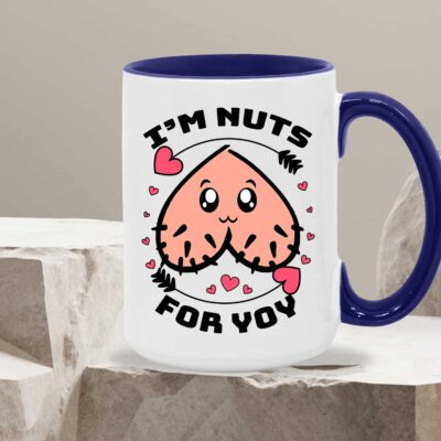 Alternative view of I'm Nuts For You Funny Valentine Accent Coffee Mug - Naughty Valentines Day Mug Gifts