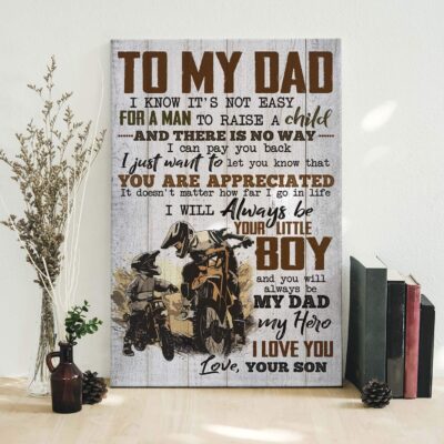Alternative view of Motocross To My Dad I Know Its Not Easy For A Man To Raise A Child Canvas Prints - Unframed Poster