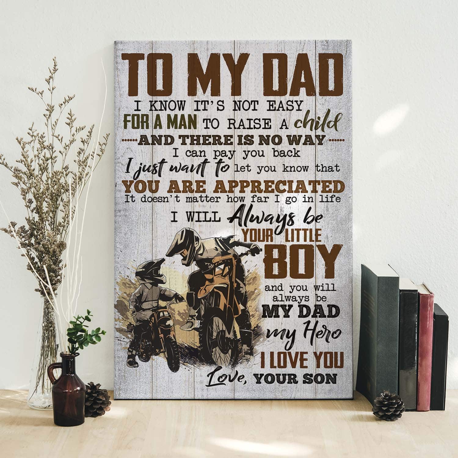1VT. Dad Motocross Not Easy canvas mk1