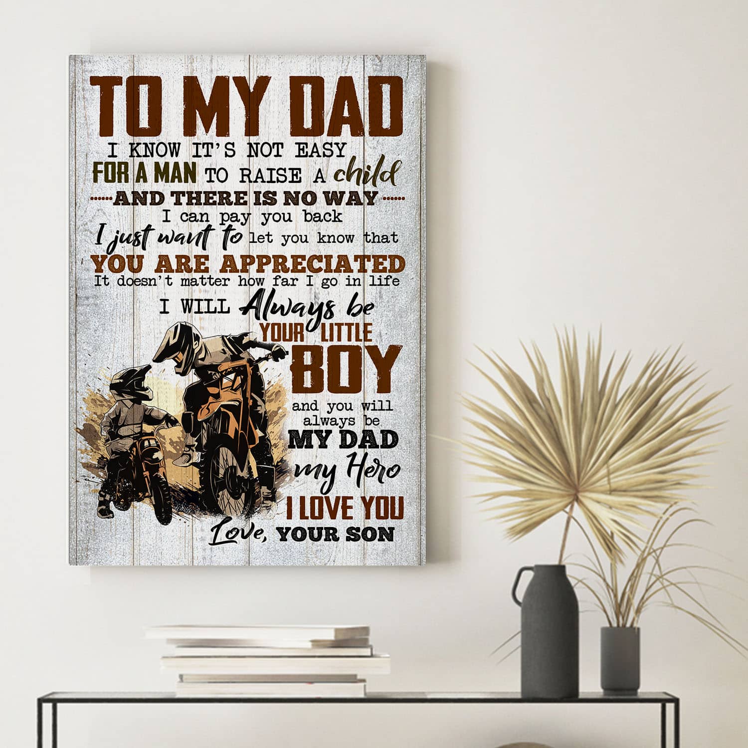 1VT. Dad Motocross Not Easy canvas mk6