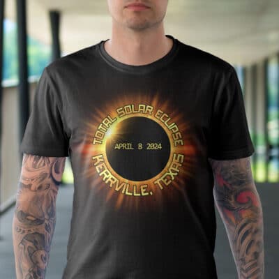 Alternative view of Total Solar Eclipse Kerrville Texas T-Shirt - Astronomy Lover Shirt