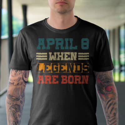 Alternative view of April 8 Birthday Solar Eclipse When Legends Are Born Vintage T-Shirt