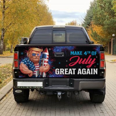Alternative view of Make 4th of July Great Again Funny Trump Truck Tailgate Decal Sticker Wrap - Vinyl Graphic Decal Bumper Sticker