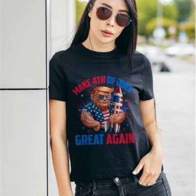 Alternative view of Make 4th of July Great Again Funny Trump T-Shirt - Support Trump 2024 Shirt