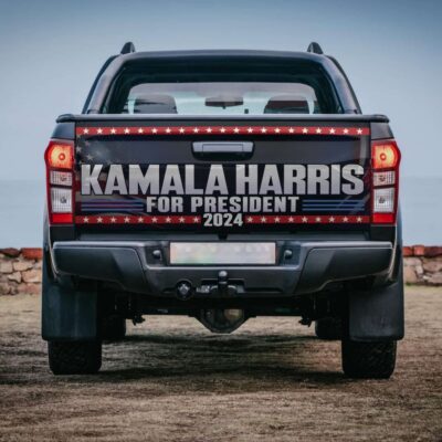 Kamala Harris 2024 For President Tailgate Decal Sticker Wrap - Support Harris Vinyl Graphic Decal Bumper Sticker