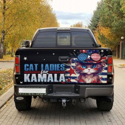 Alternative view of Cat Ladies For Kamala Harris 2024 Truck Tailgate Decal Sticker Wrap - Vinyl Graphic Decal Bumper Sticker
