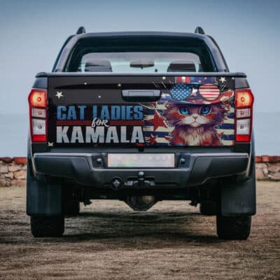 Cat Ladies For Kamala Harris 2024 Truck Tailgate Decal Sticker Wrap - Vinyl Graphic Decal Bumper Sticker