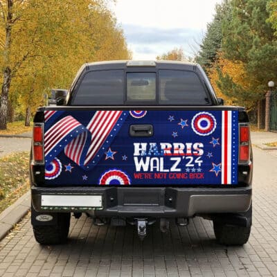 Alternative view of Harris Walz 2024 We're Not Going Back Truck Tailgate Decal Sticker Wrap - Vinyl Graphic Decal Bumper Sticker