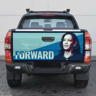 Kamala Harris Forward Truck Tailgate Decal Sticker Wrap - Support Kamala Harris 2024 Vinyl Graphic Decal Bumper Sticker