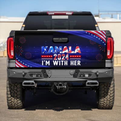 Alternative view of Kamala Harris 2024 I'm With Her Truck Tailgate Decal Sticker Wrap - Vinyl Graphic Decal Bumper Sticker