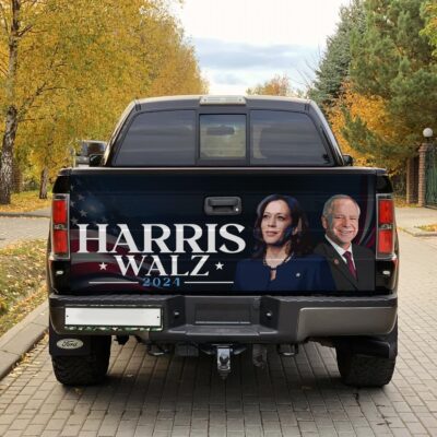 Alternative view of Harris Walz 2024 Truck Tailgate Decal Sticker Wrap - Support Kamala Harris Vinyl Graphic Decal Bumper Sticker