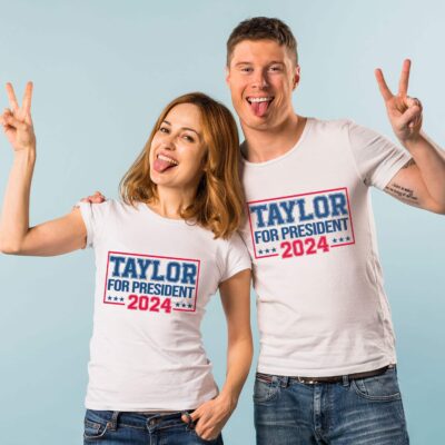 Alternative view of Taylor For President 2024 Funny Political T-Shirt