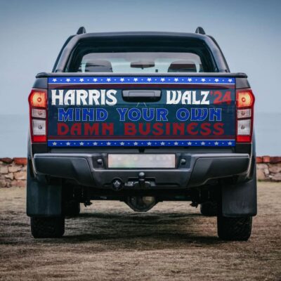 Harris Walz 24 Mind Your Own Damn Business Truck Tailgate Decal Sticker Wrap - Vinyl Graphic Decal Bumper Sticker