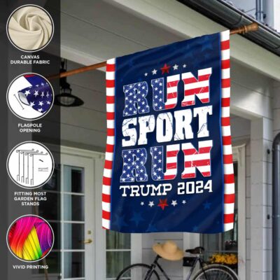 Run Spot Run Trump 2024 Flag - Run Spot Run Run, Spot, Run House Flag - Wall Flag